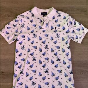 Polo by Ralph Lauren Nautical White and Blue Men's Polo